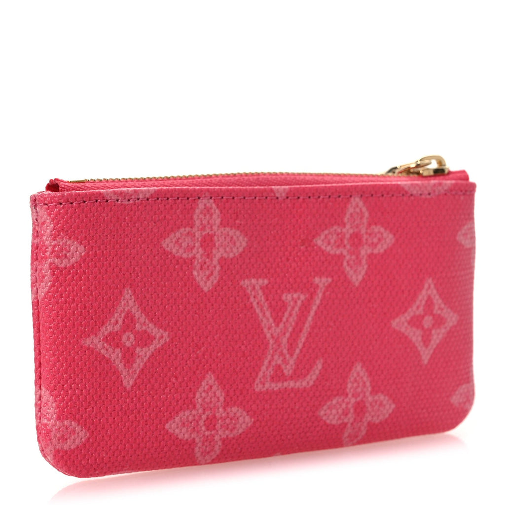 Louis Vuitton Monogram Origine Lin Key Pouch Rose Ruban