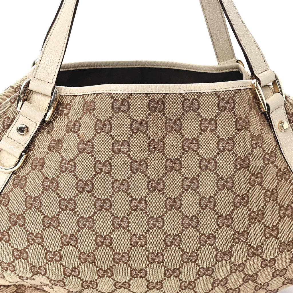 Gucci Monogram Medium Abbey Shoulder Bag Off White