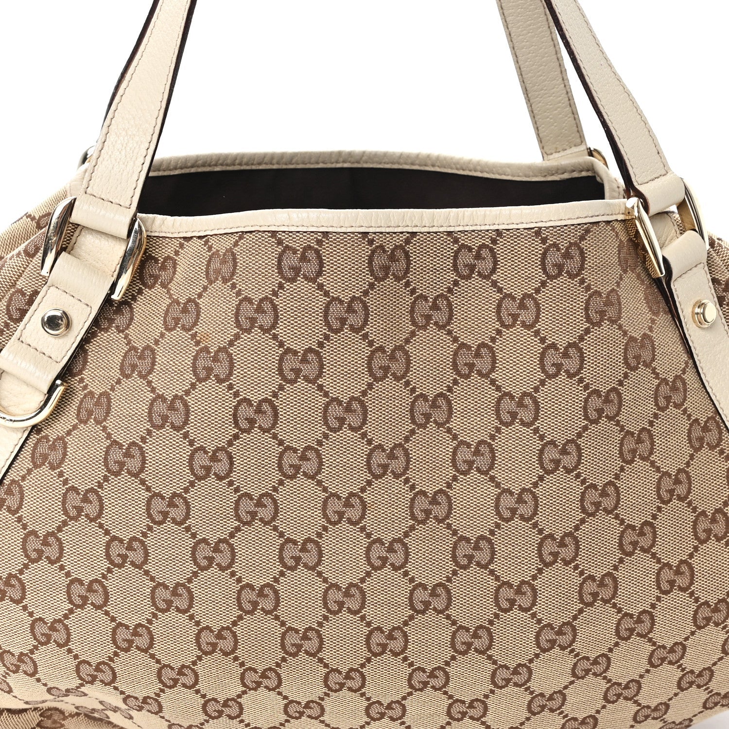 Gucci Monogram Medium Abbey Shoulder Bag Off White