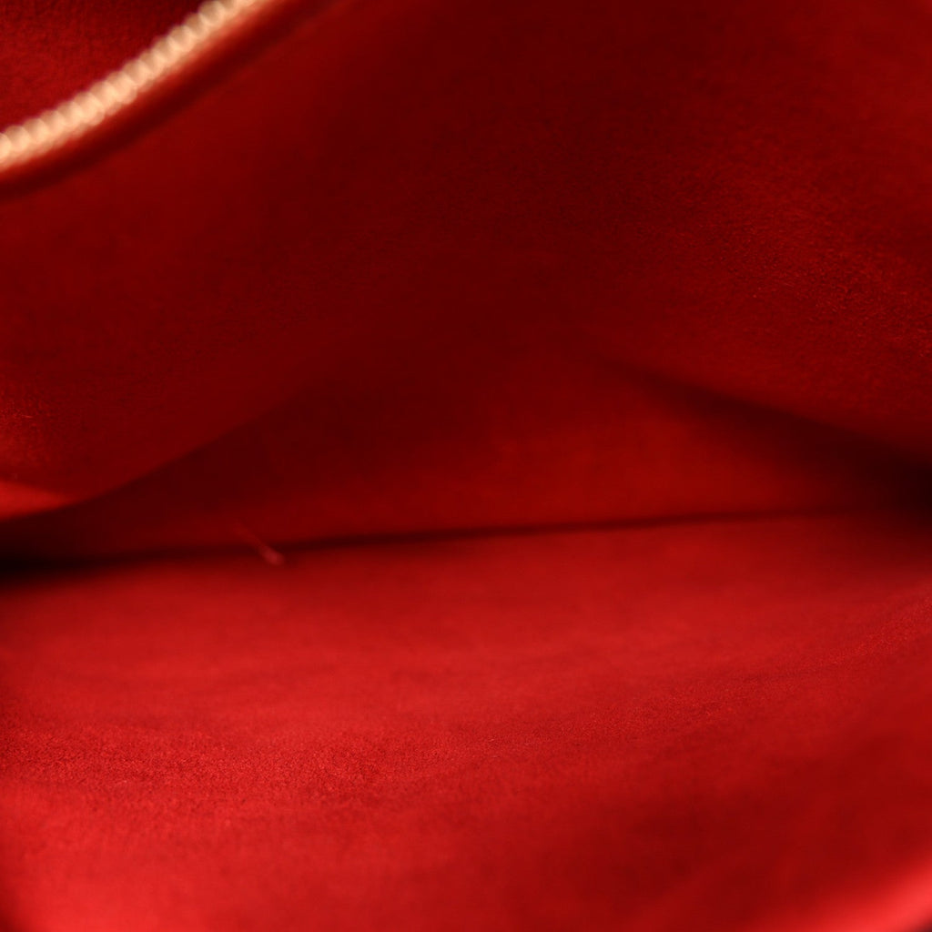 Louis Vuitton Patent Embossed Monogram Lambskin Coussin MM Black Red