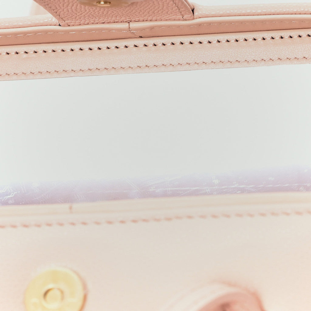 Chanel Shiny Caviar Preppy Coco Long Vanity With Strap Light Pink