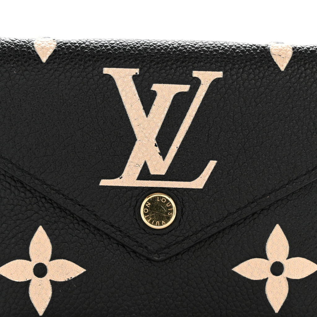 Louis Vuitton Empreinte Monogram Giant Victorine Wallet Black Beige