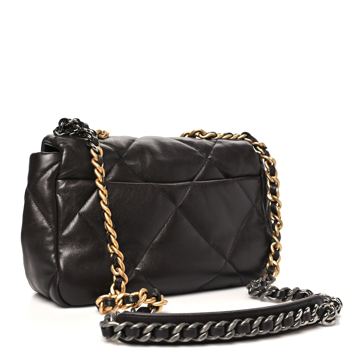 Chanel Lambskin Quilted Medium Chanel 19 Flap Dark Brown
