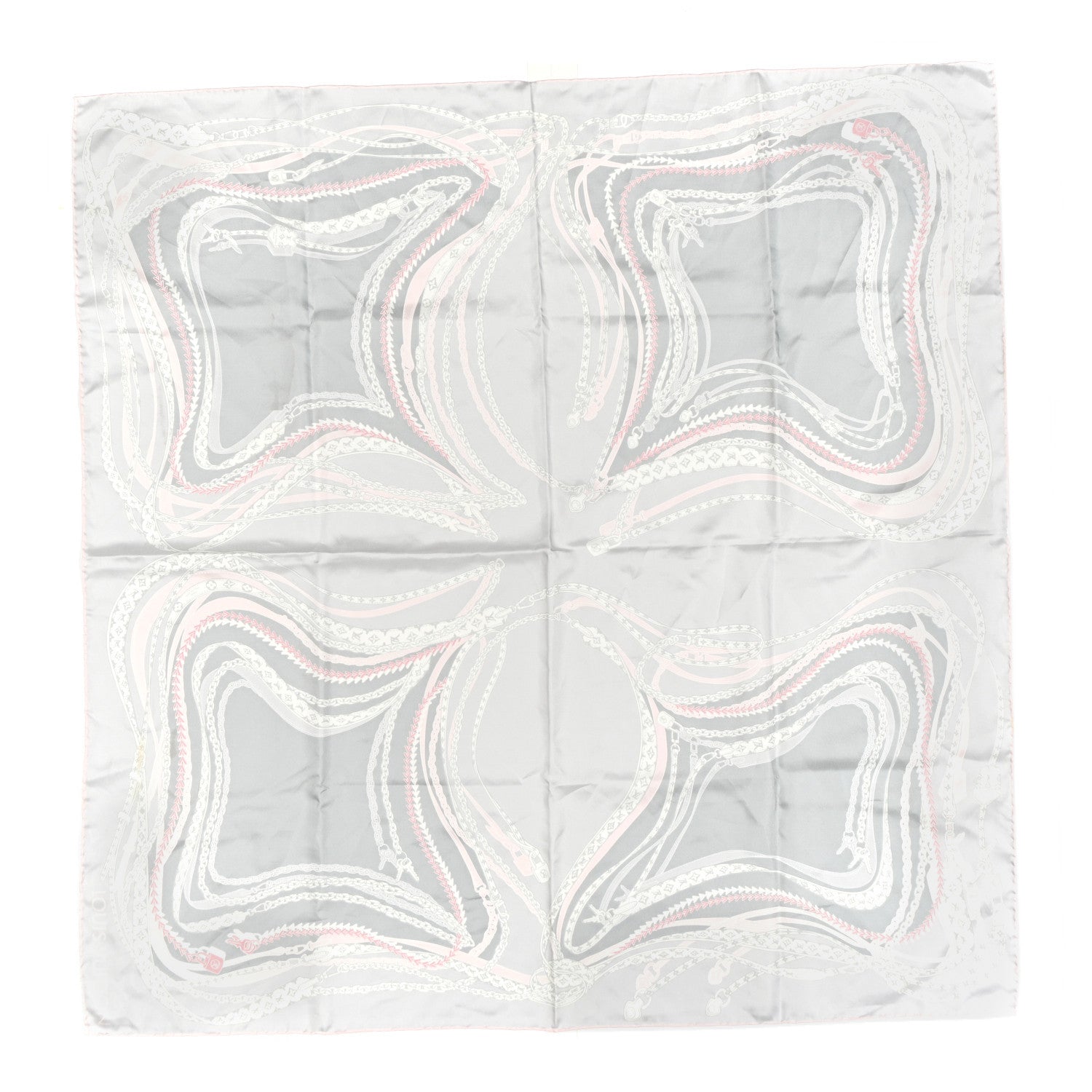 Louis Vuitton Silk Dreamonogram Shawl Grey Pink