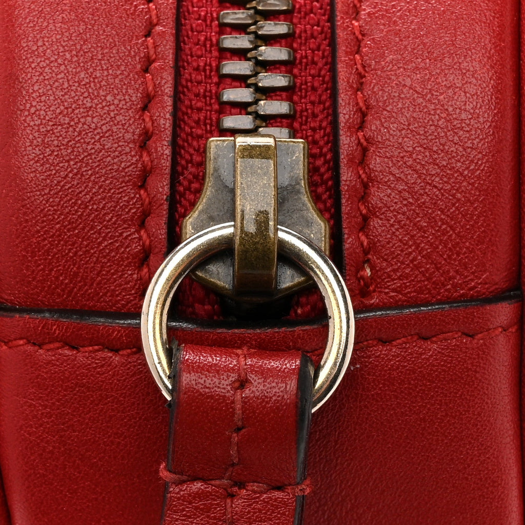 Gucci Calfskin Matelasse GG Marmont Belt Bag 85 34 Hibiscus Red
