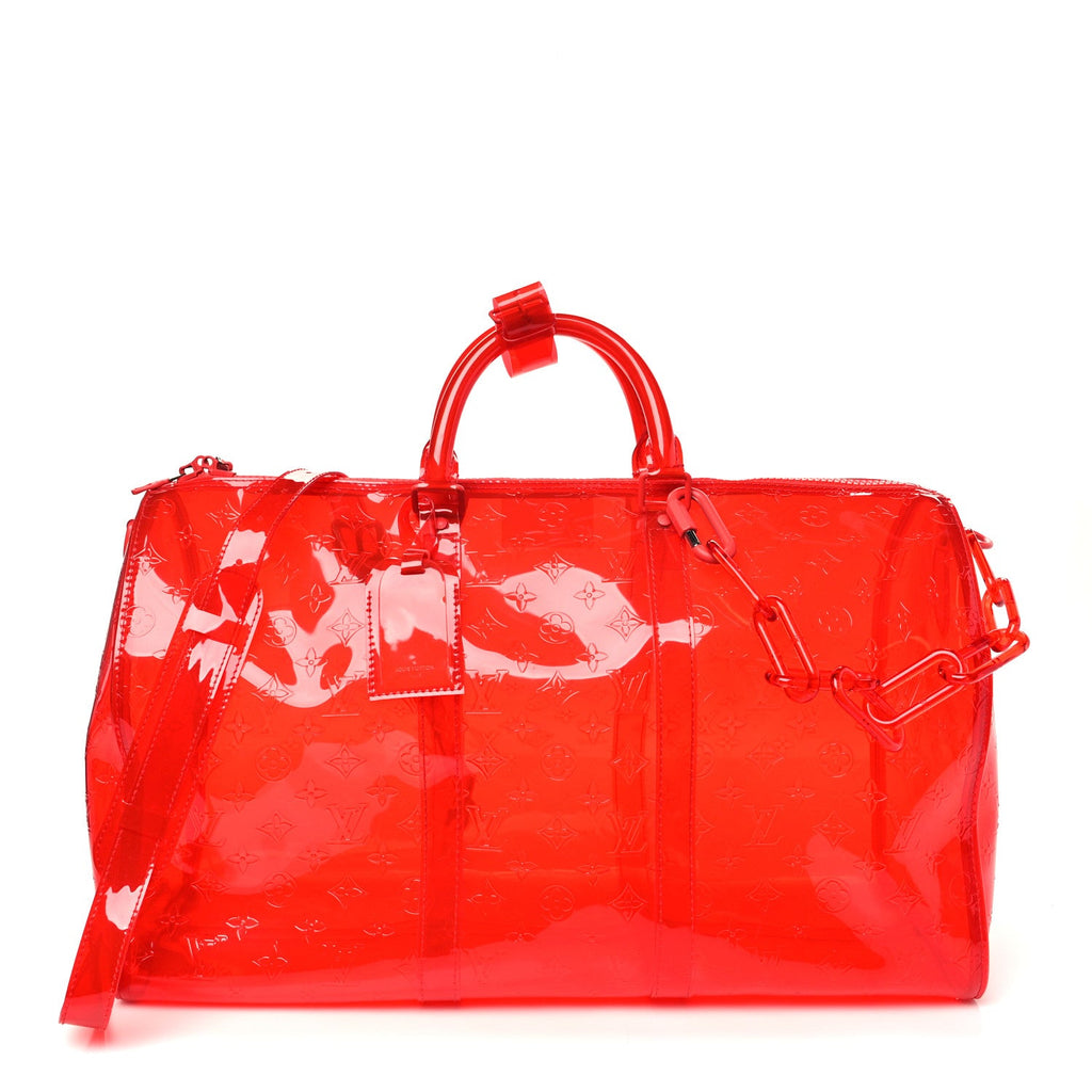 Louis Vuitton PVC Monogram Keepall Bandouliere 50 Grenadine Red