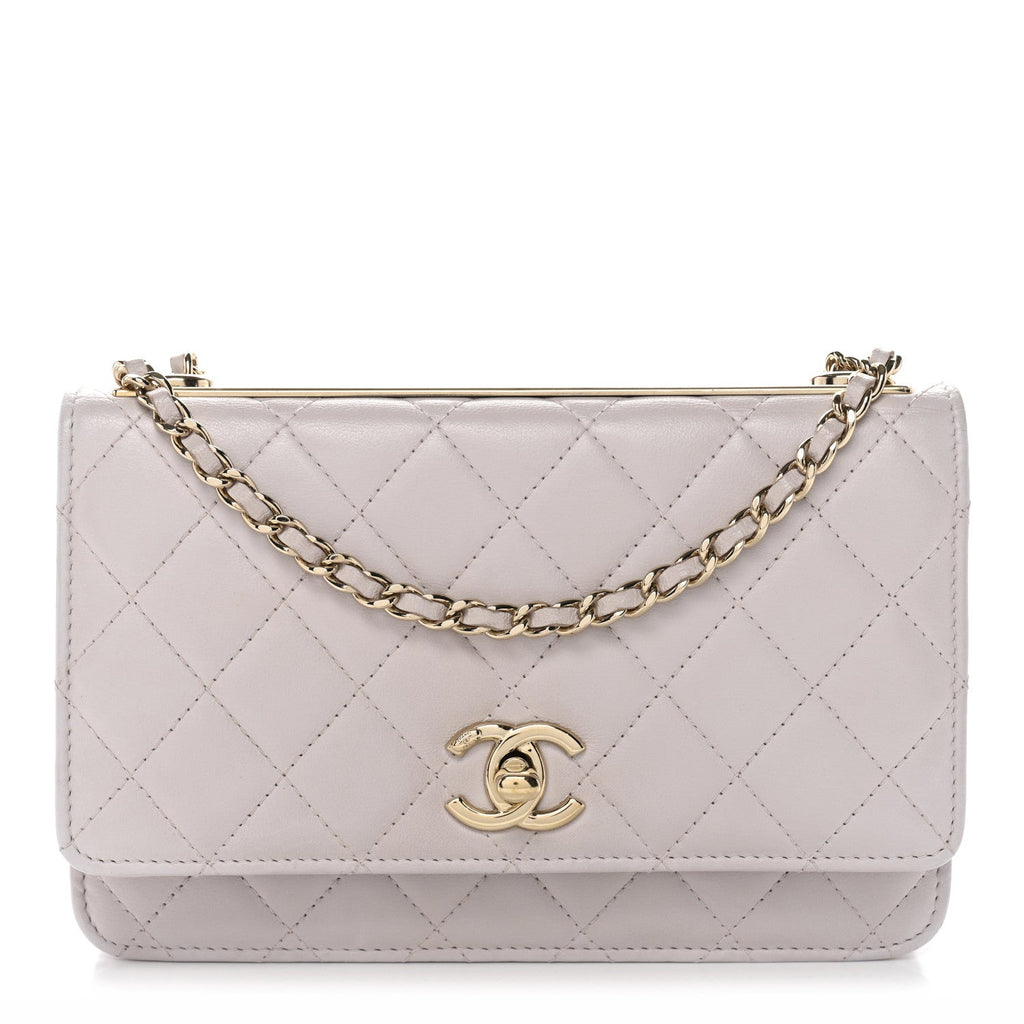Chanel Lambskin Quilted Trendy CC Wallet On Chain WOC Lilac