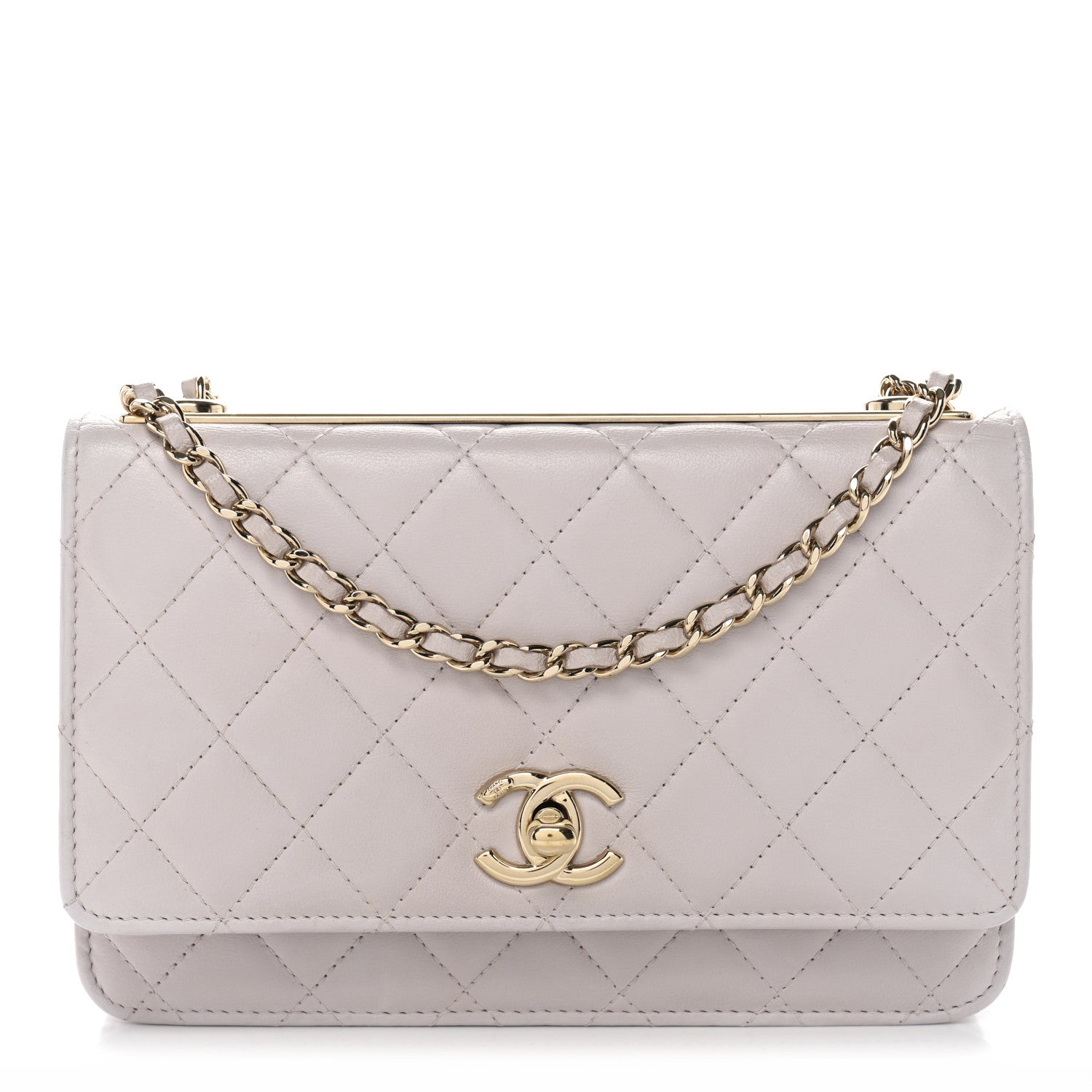 Chanel Lambskin Quilted Trendy CC Wallet On Chain WOC Lilac