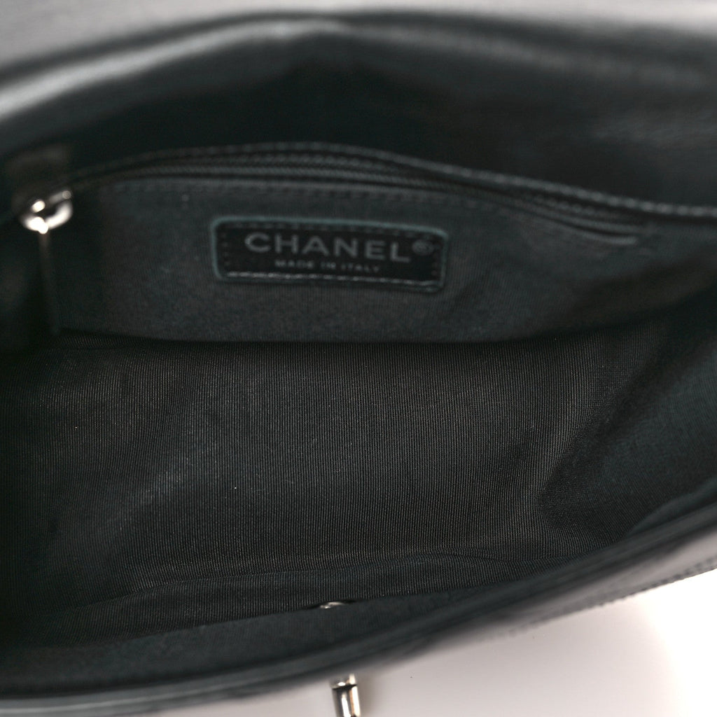 Chanel Calfskin Stitched Small Ring My Bag Flap Crossbody Bag Black