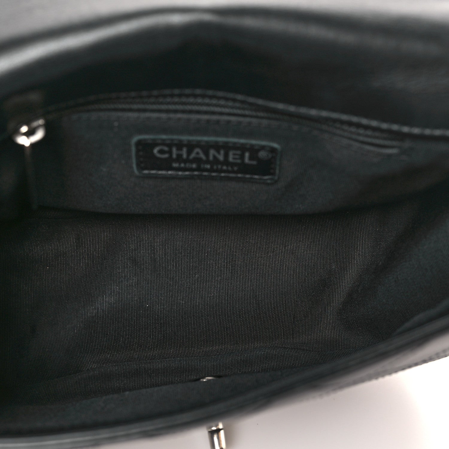 Chanel Calfskin Stitched Small Ring My Bag Flap Crossbody Bag Black