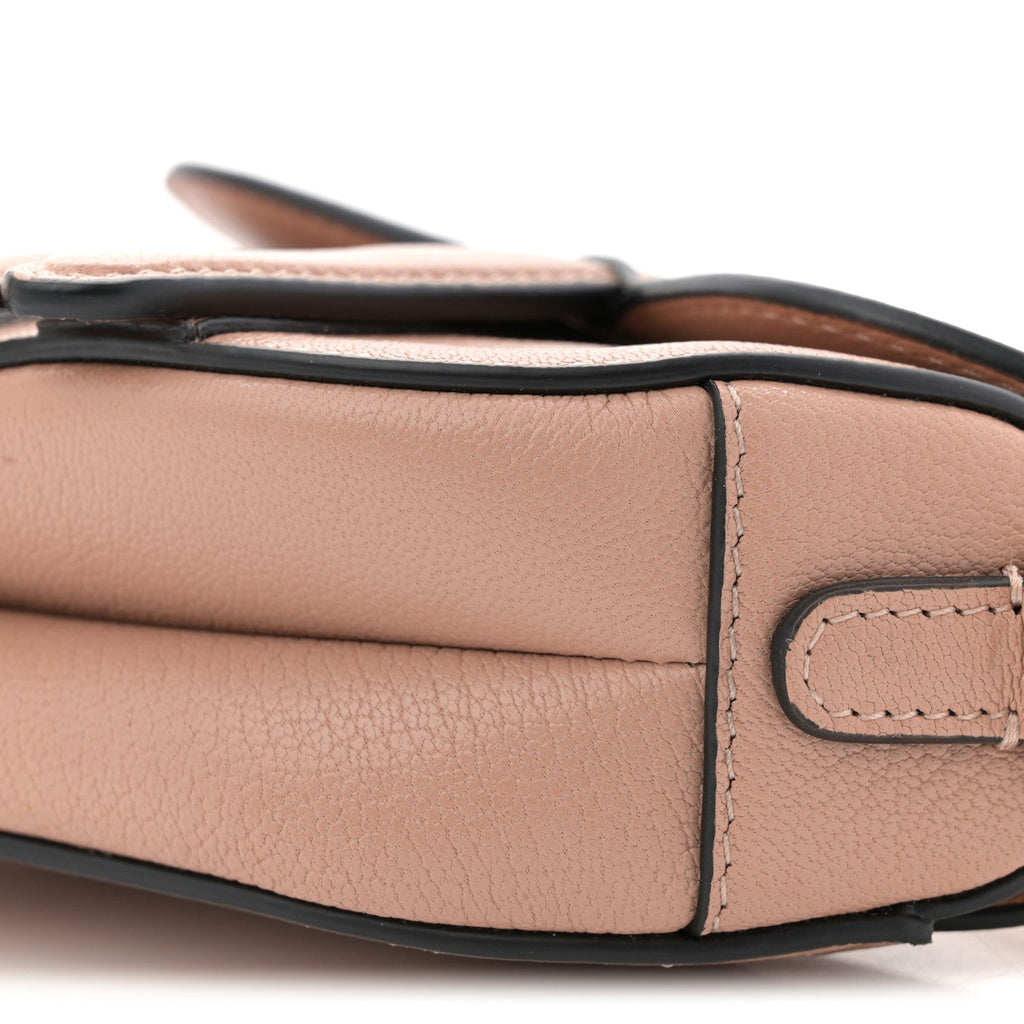 Christian Dior Goatskin Micro Saddle Bag Rose Des Vent