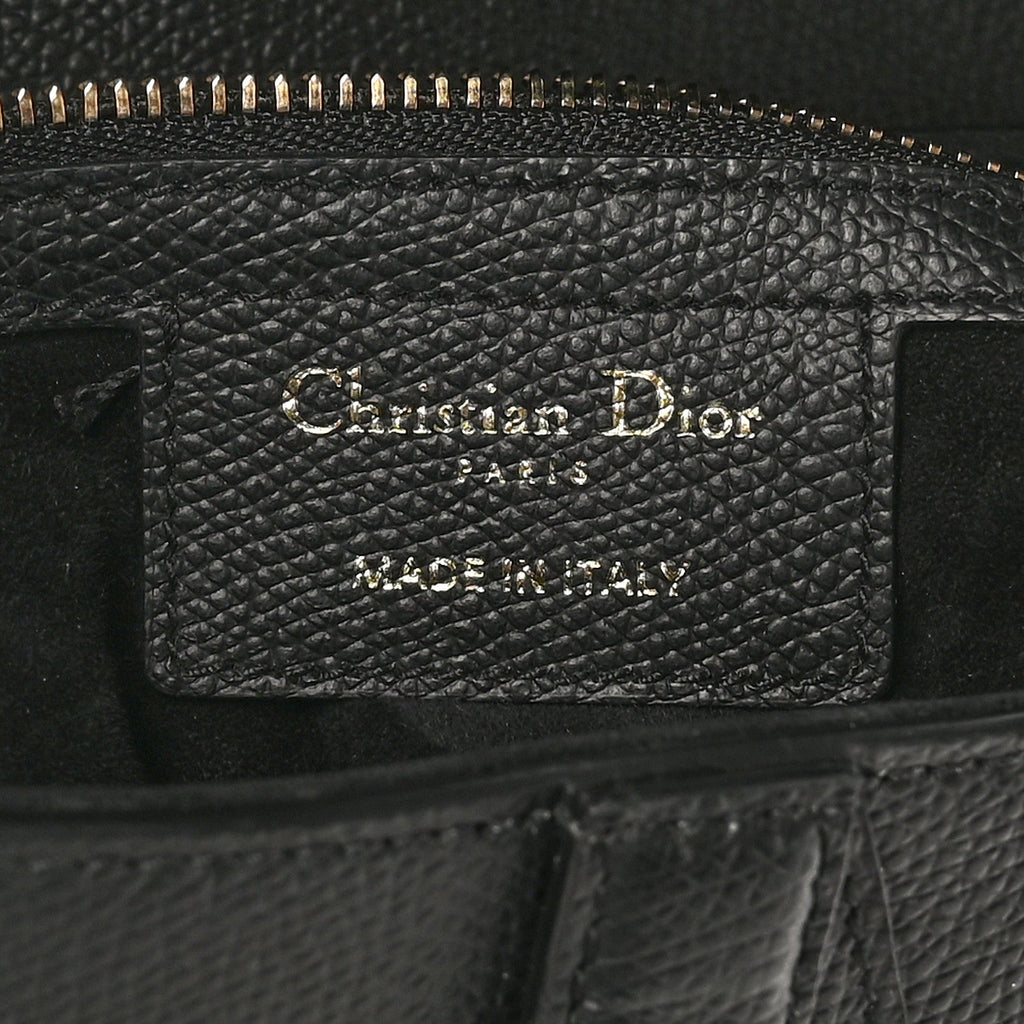 Christian Dior Grained Calfskin Saddle Bag Black