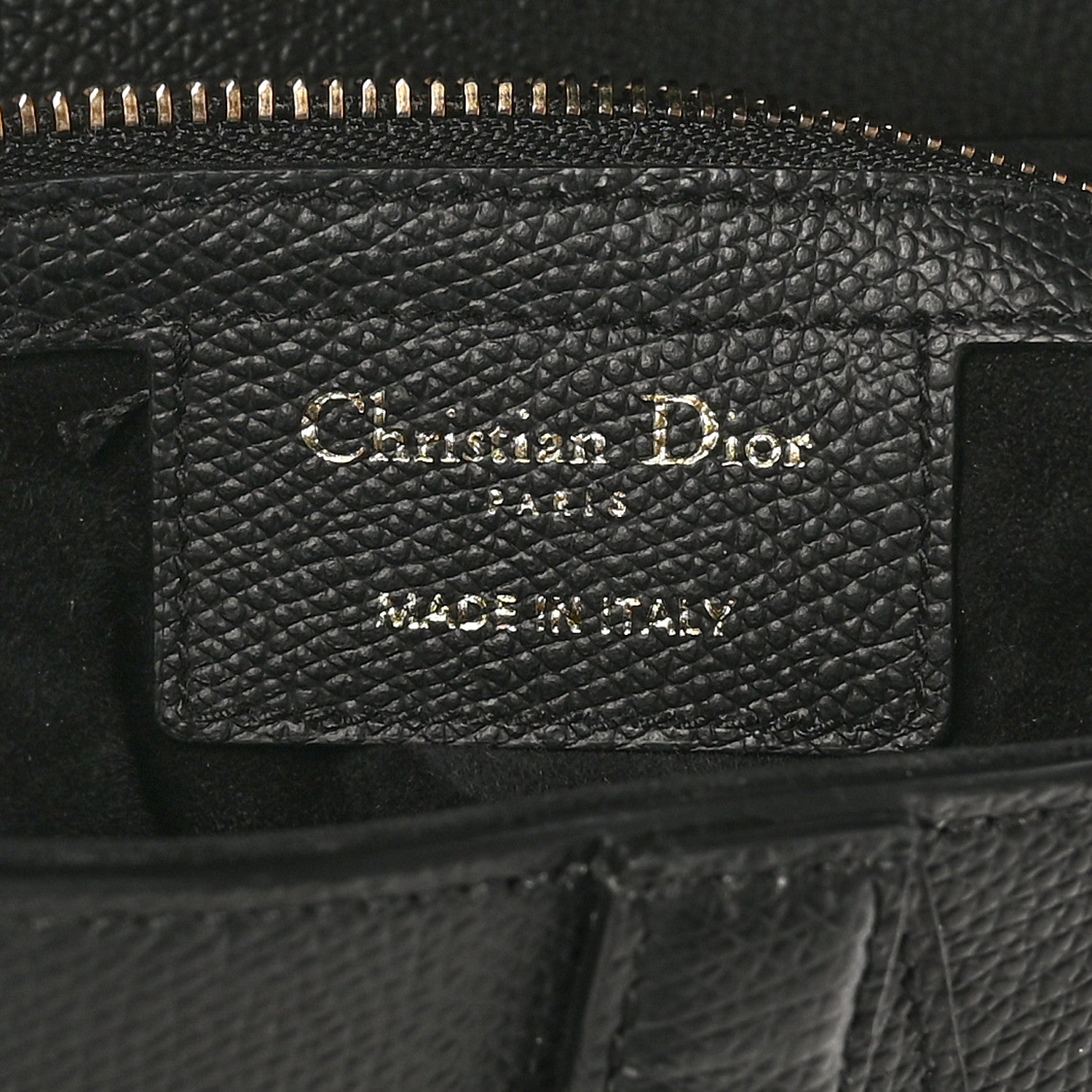 Christian Dior Grained Calfskin Saddle Bag Black