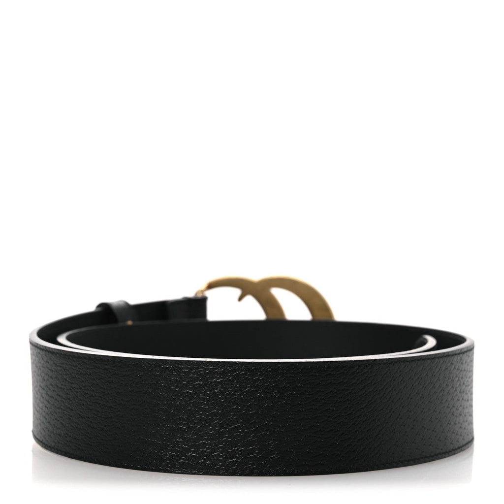 Gucci Textured Calfskin Double G 40mm Belt 80 32 Black