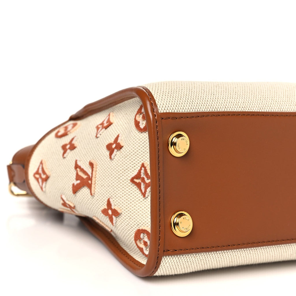 Louis Vuitton Canvas Calfskin Monogram On My Side PM Caramel Tan