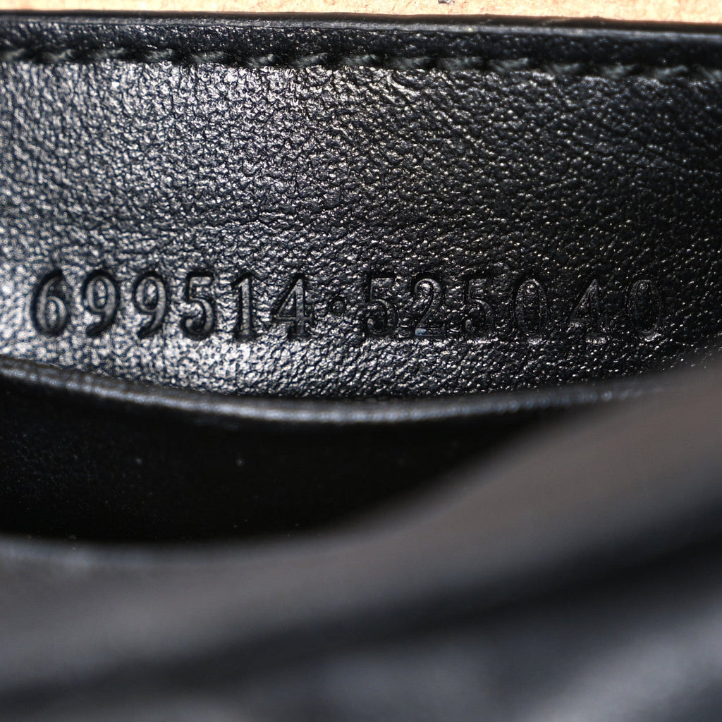 Gucci Calfskin Matelasse Chevron Mini GG Marmont Half Moon Hobo Black
