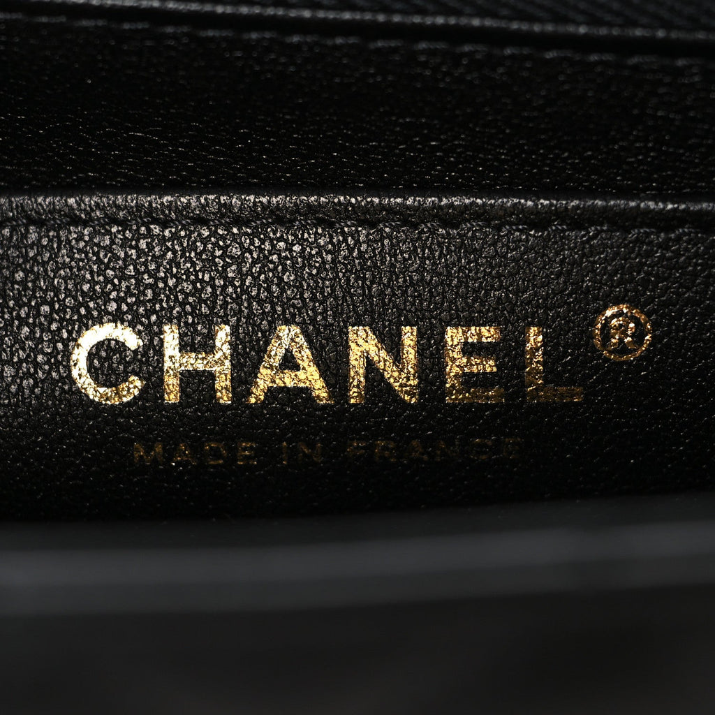 Chanel Lambskin Quilted Mini Rectangular Flap Black