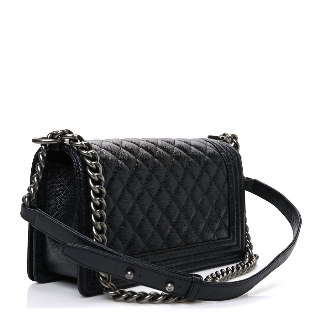 Chanel Caviar Quilted Medium Boy Flap Black