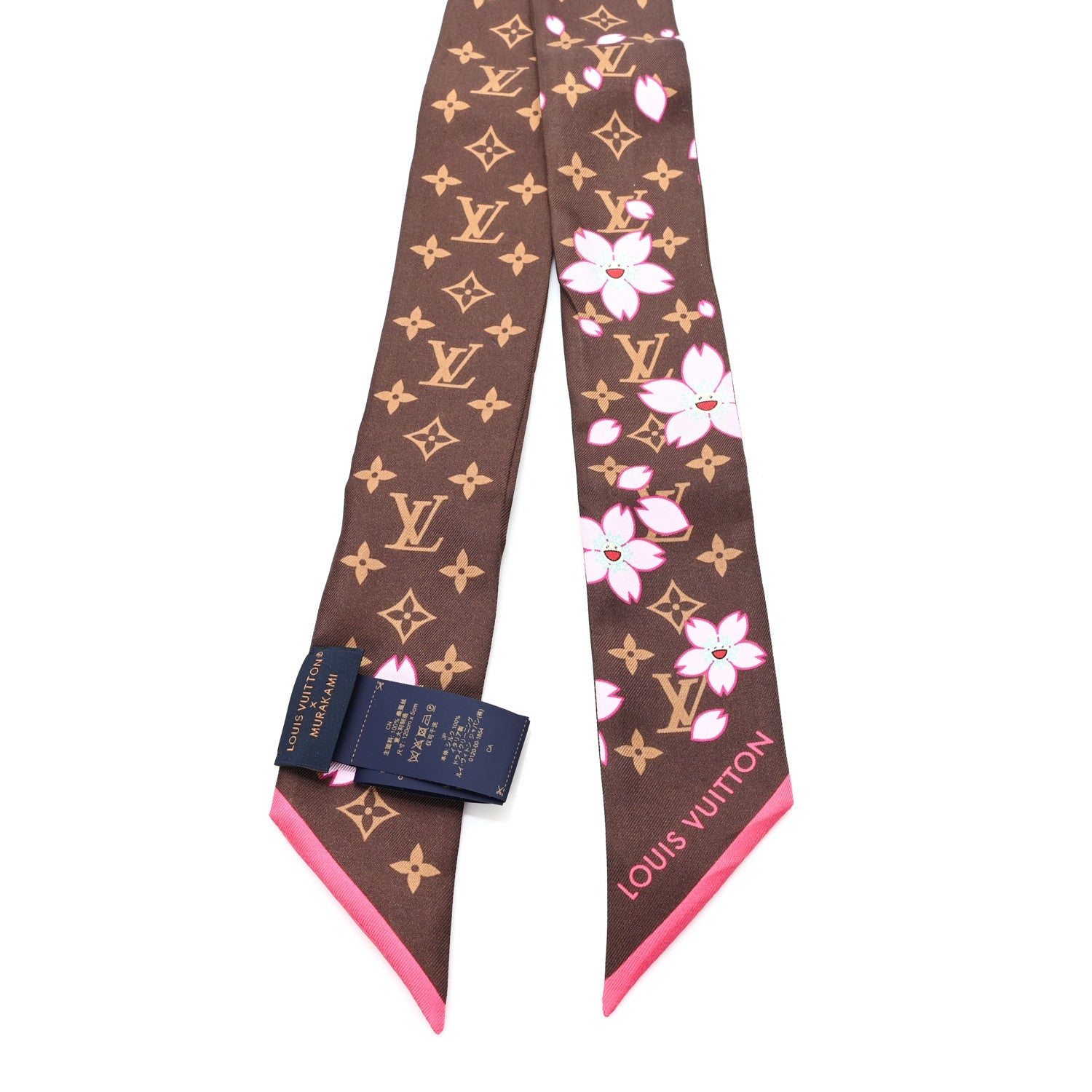 Louis Vuitton LV X TM Silk Monogram Cherry Blossom BB Bandeau Tan