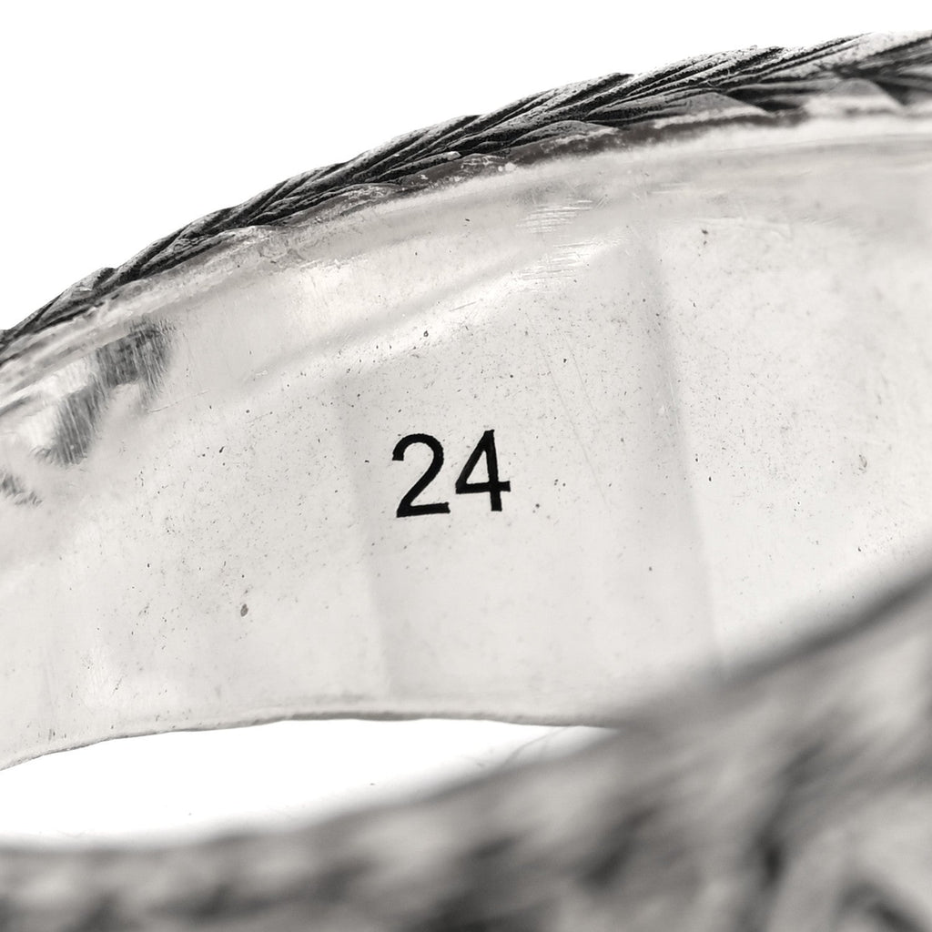Gucci Sterling Silver Interlocking GG Signet Ring 63 10.25