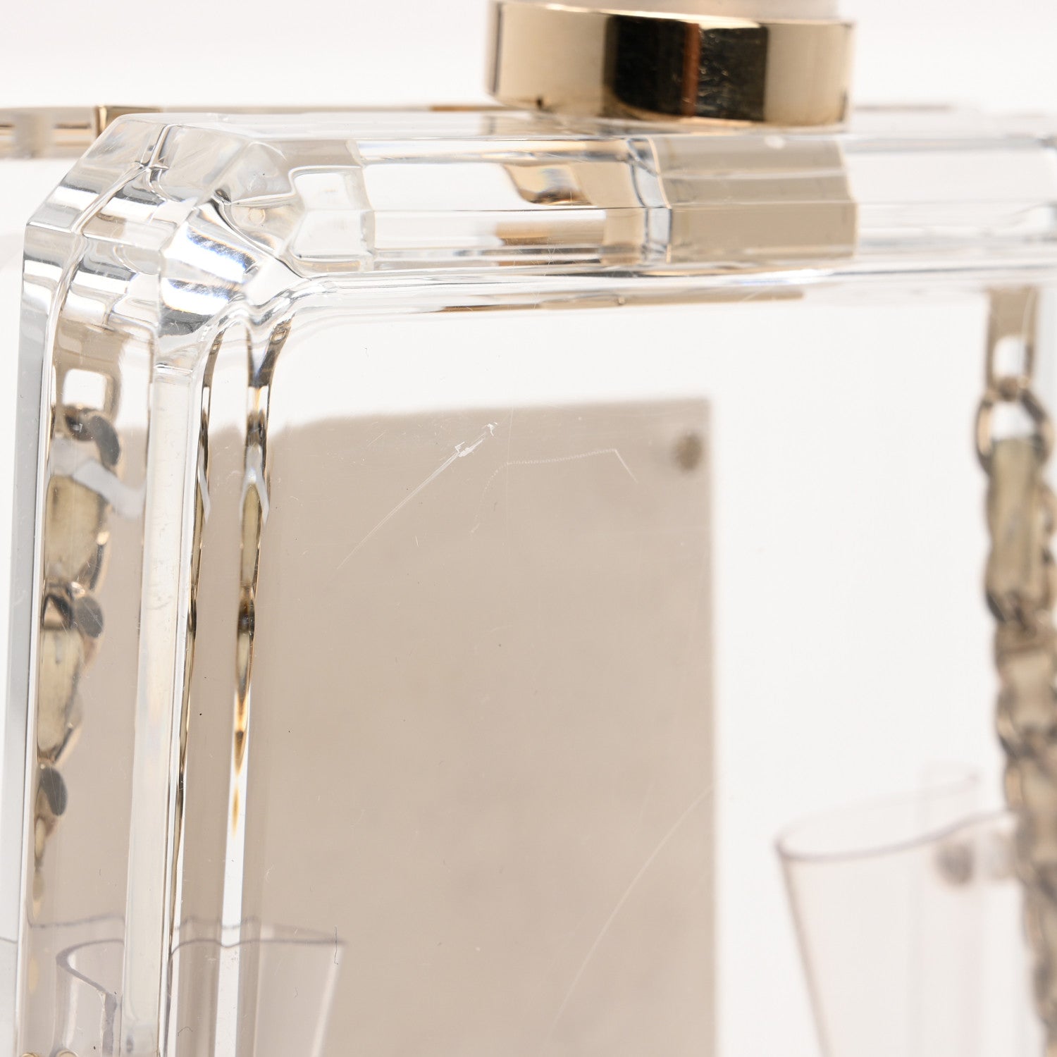 Chanel Transluscent Plexiglass Perfume Bottle Clutch