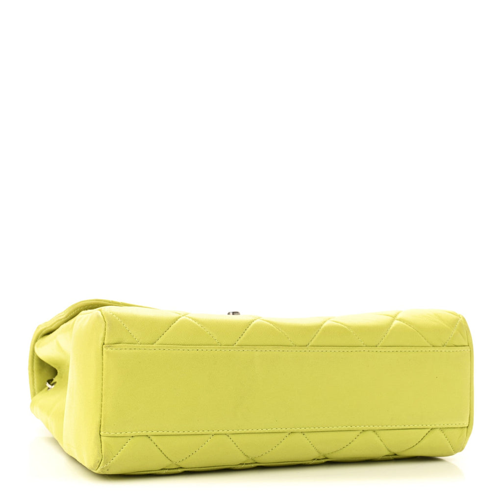 Chanel Lambskin Quilted CC Single Flap Green