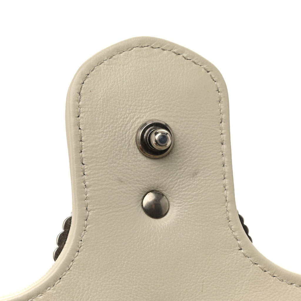 Gucci Vintage Effect Calfskin Matelasse Diagonal Small Torchon GG Marmont Shoulder Bag Blue Agata Mystic White