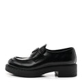 Prada Spazzolato Metal Triangle Logo 50mm Loafers 36.5 Black