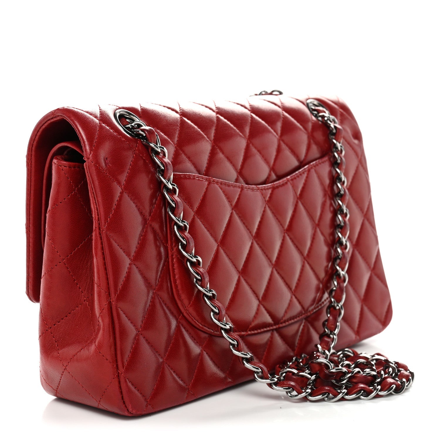 Chanel Lambskin Quilted Medium Double Flap Red
