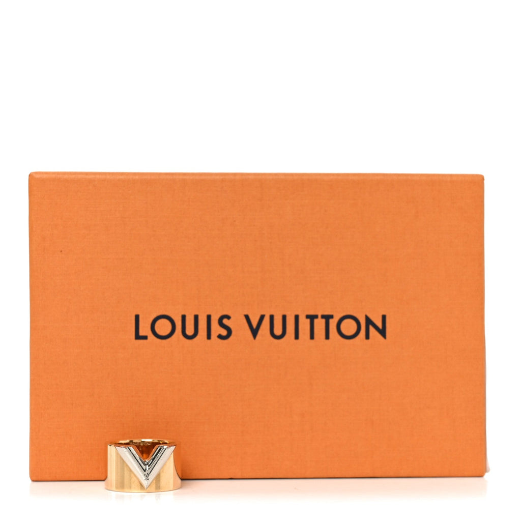 Louis Vuitton Brass Essential V Ring L 57 8 Gold Silver