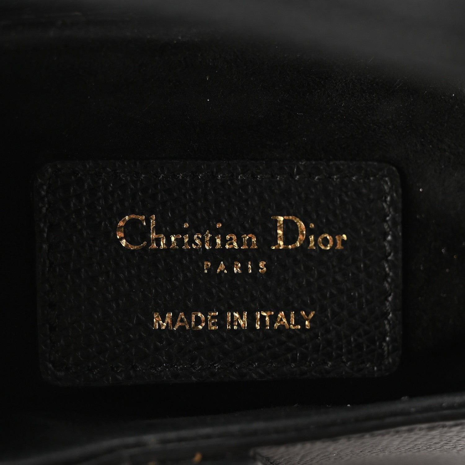 Christian Dior Grained Calfskin Mini Saddle Bag Black