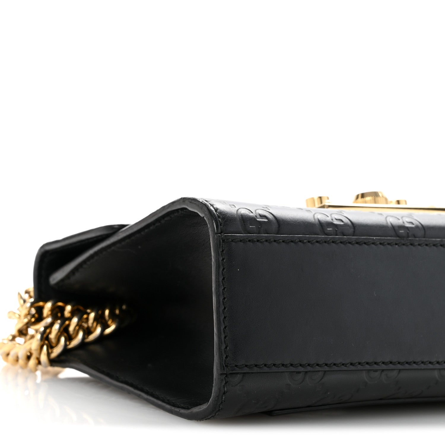 Gucci Guccissima Small Padlock Shoulder Bag Black