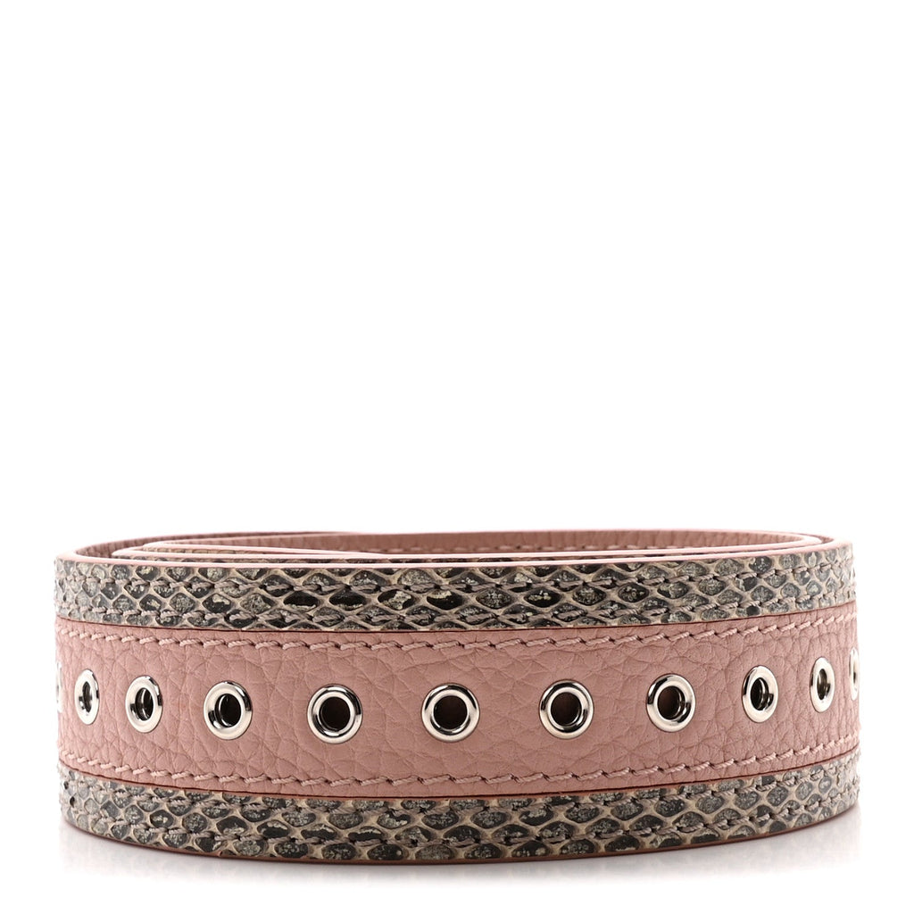 Louis Vuitton Watersnake Calfskin Bandouliere Shoulder Strap Pink Natural