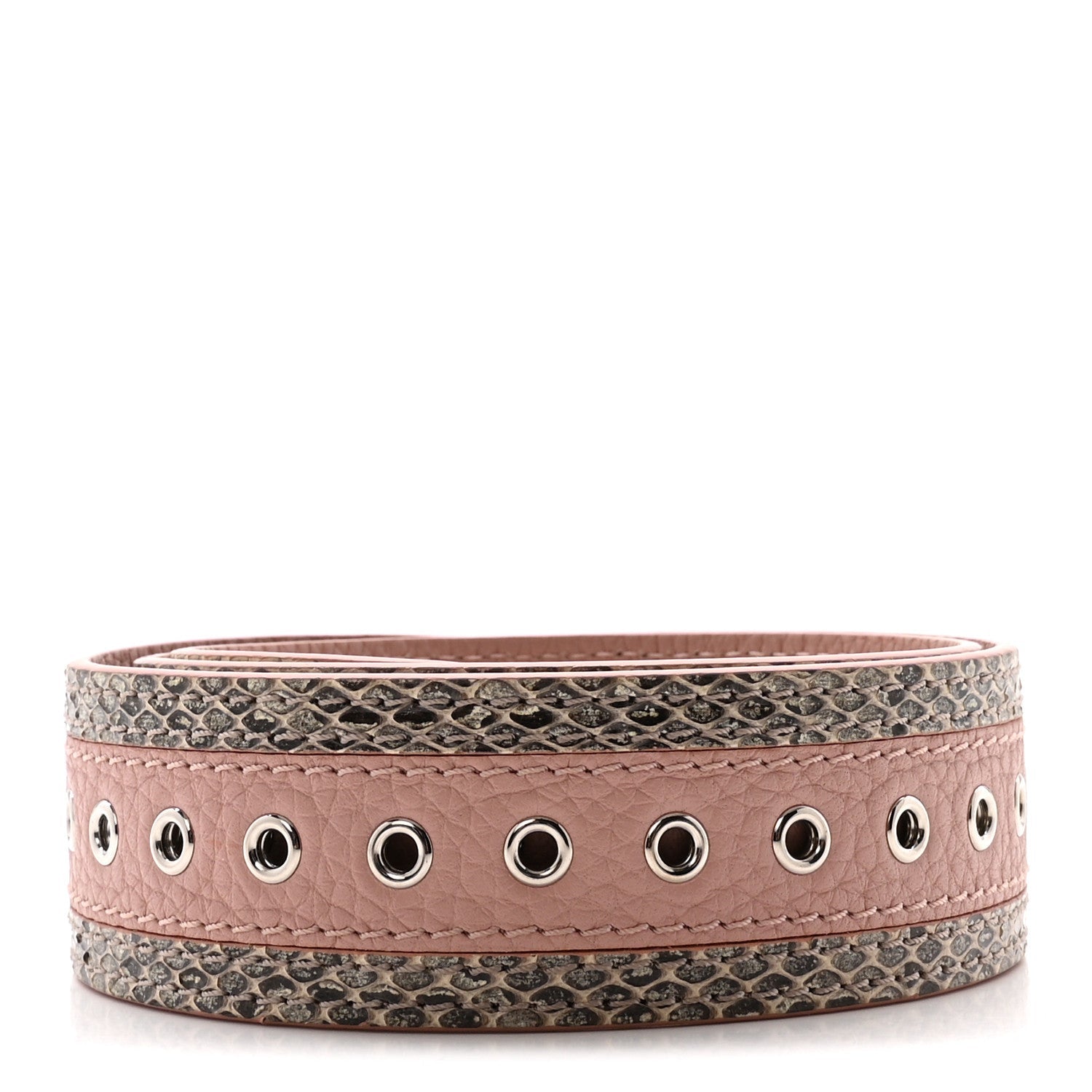 Louis Vuitton Watersnake Calfskin Bandouliere Shoulder Strap Pink Natural