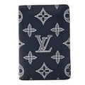 Louis Vuitton Calfskin Monogram Shadow Pocket Organizer Navy Blue White