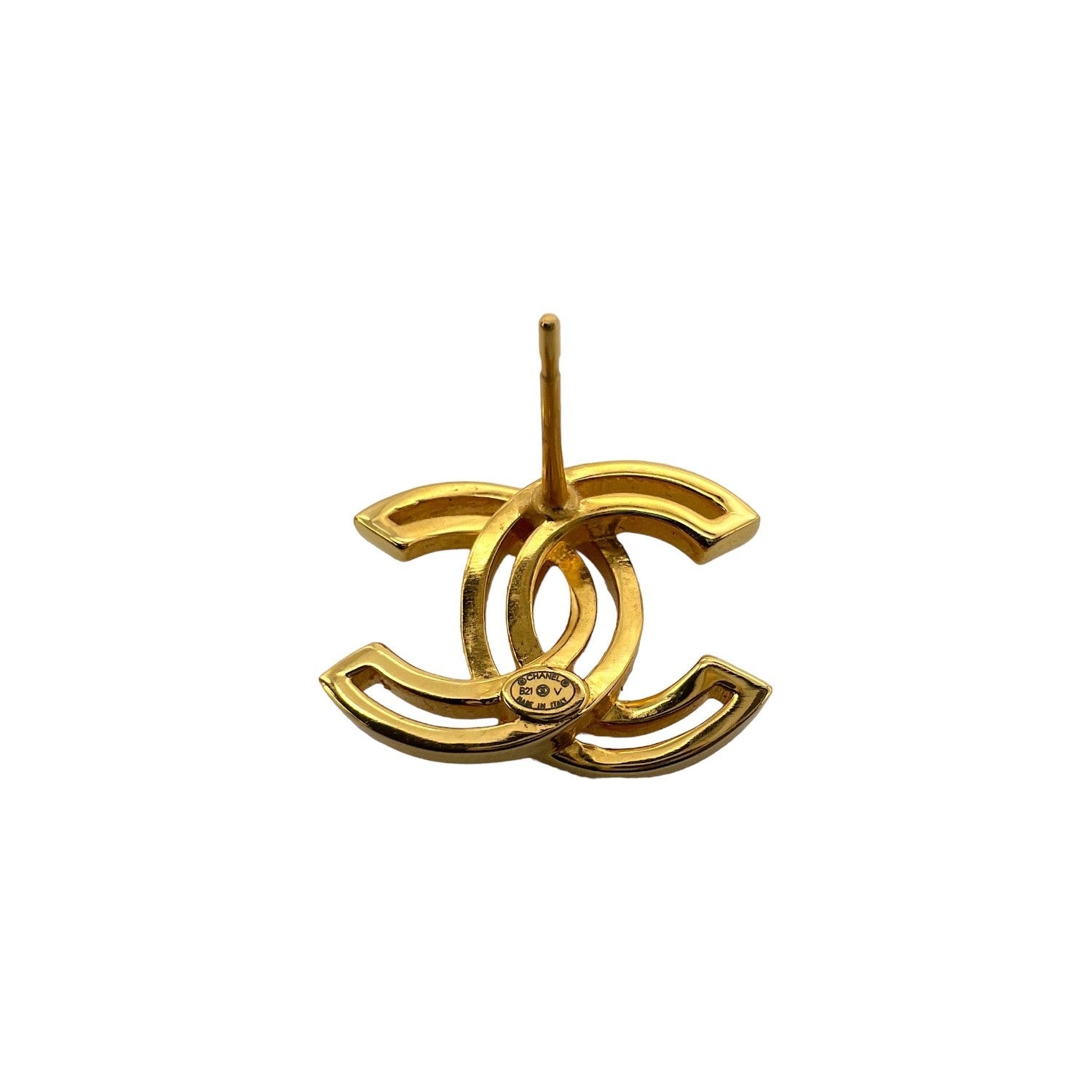 Chanel Gold Interlocking CC Earrings