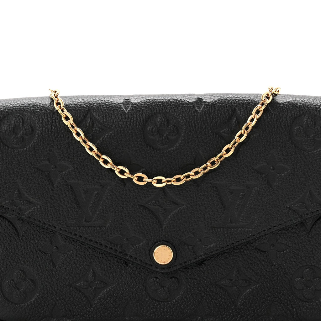 Louis Vuitton Empreinte Pochette Felicie Chain Wallet Black