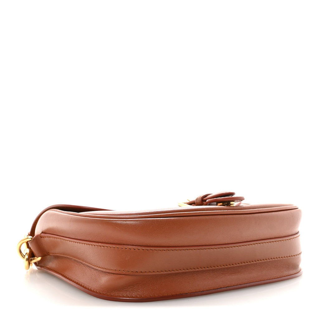 Christian Dior Box Calfskin Medium Bobby Flap Dark Tan