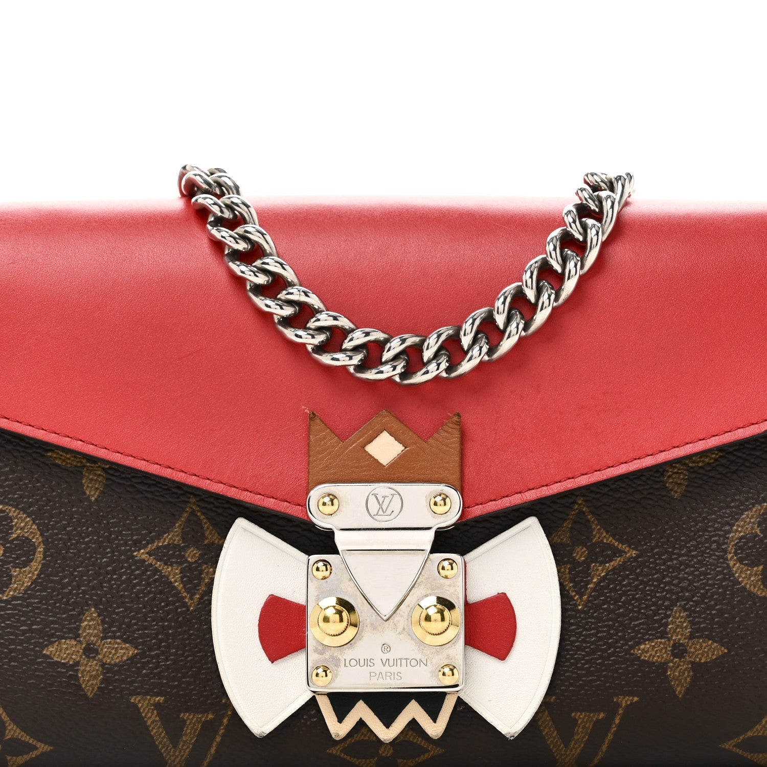 Louis Vuitton Monogram Tribal Mask Chain Wallet Rouge