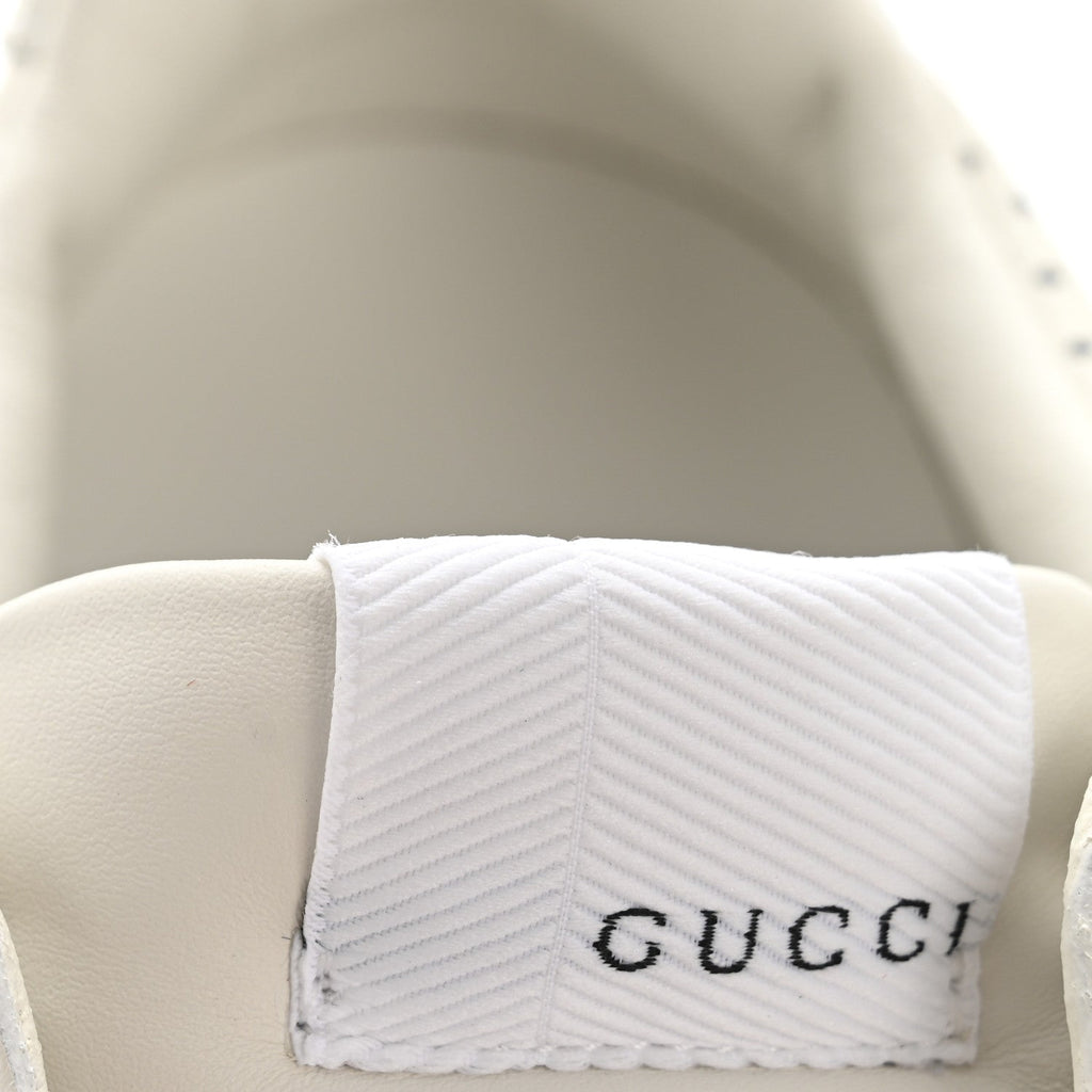 Gucci Calfskin GG Tennis Embossed Perforated Womens Platform 55mm Sneakers 37 Great White