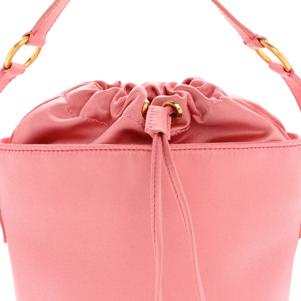 Prada Satin Raso Bucket Bag Pink