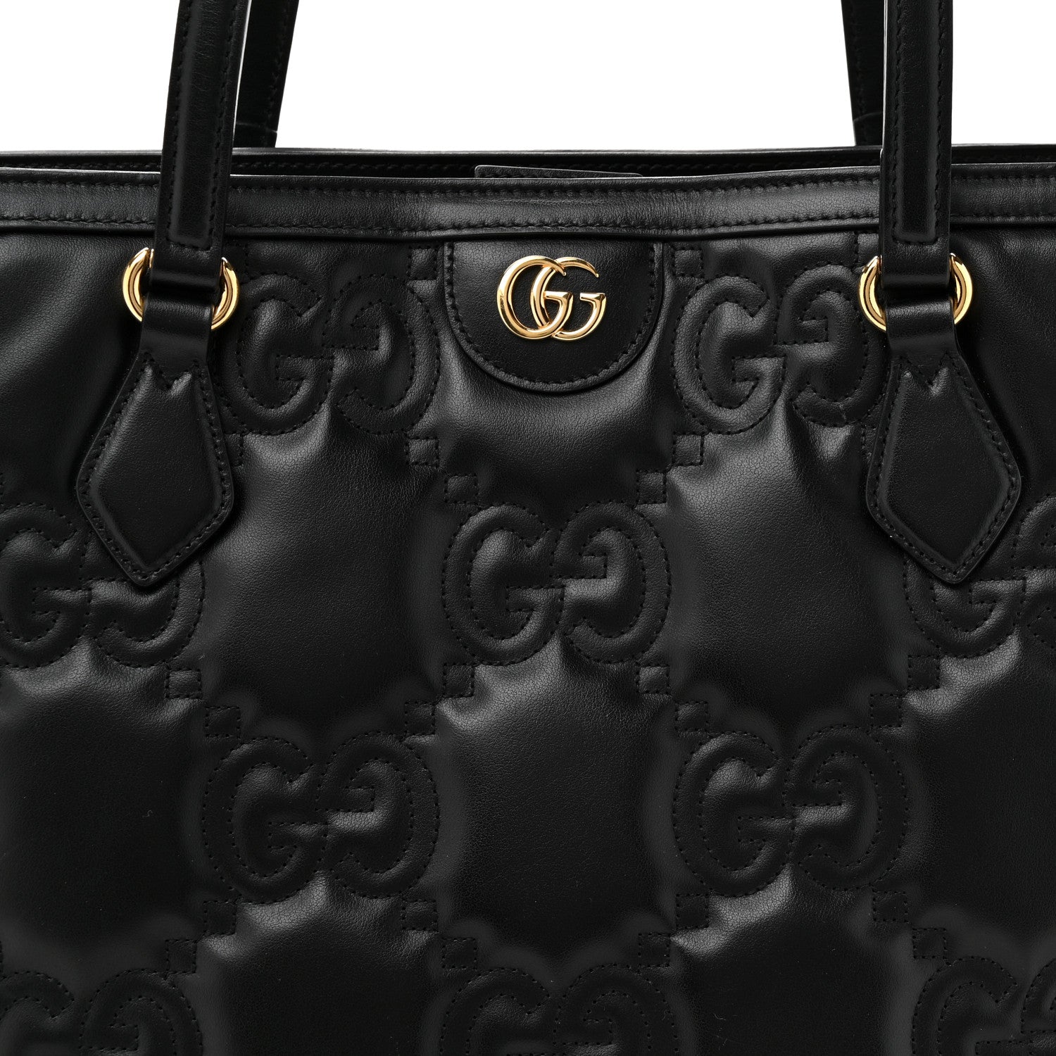 Gucci Calfskin GG Matelasse Medium Ophidia Shopping Tote Black
