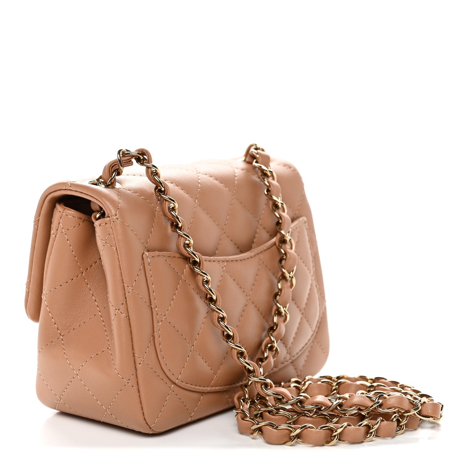 Chanel Lambskin Quilted Mini Square Flap Brown