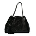 Gucci Patent Shearling Medium Soho Chain Shoulder Bag Black