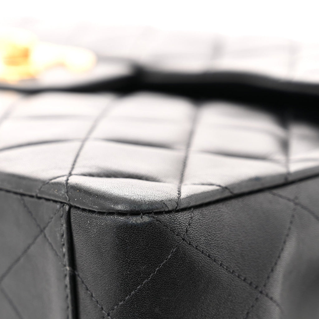 Chanel Lambskin Quilted XL Jumbo Single Flap Black