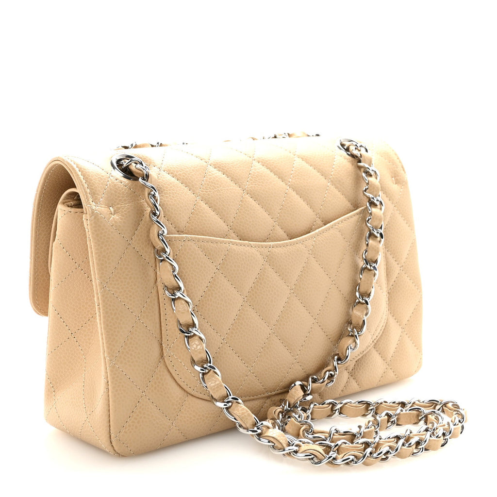 Chanel Caviar Quilted Small Double Flap Beige