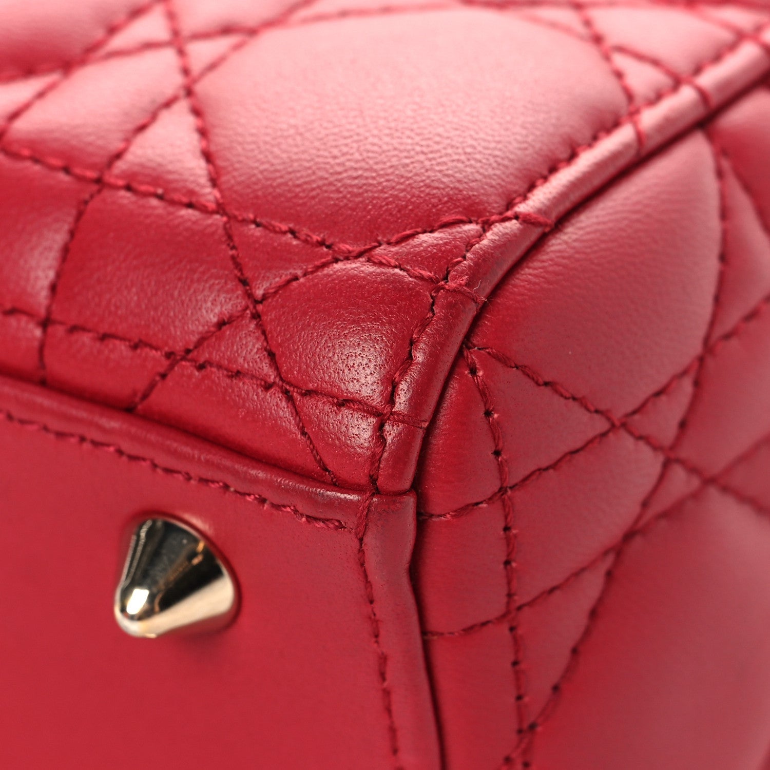 Christian Dior Lambskin Cannage Small My ABCDior Lady Dior Red