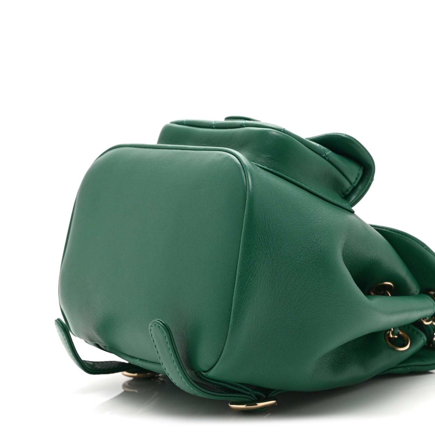 Chanel Lambskin Quilted Small Duma Drawstring Backpack Green