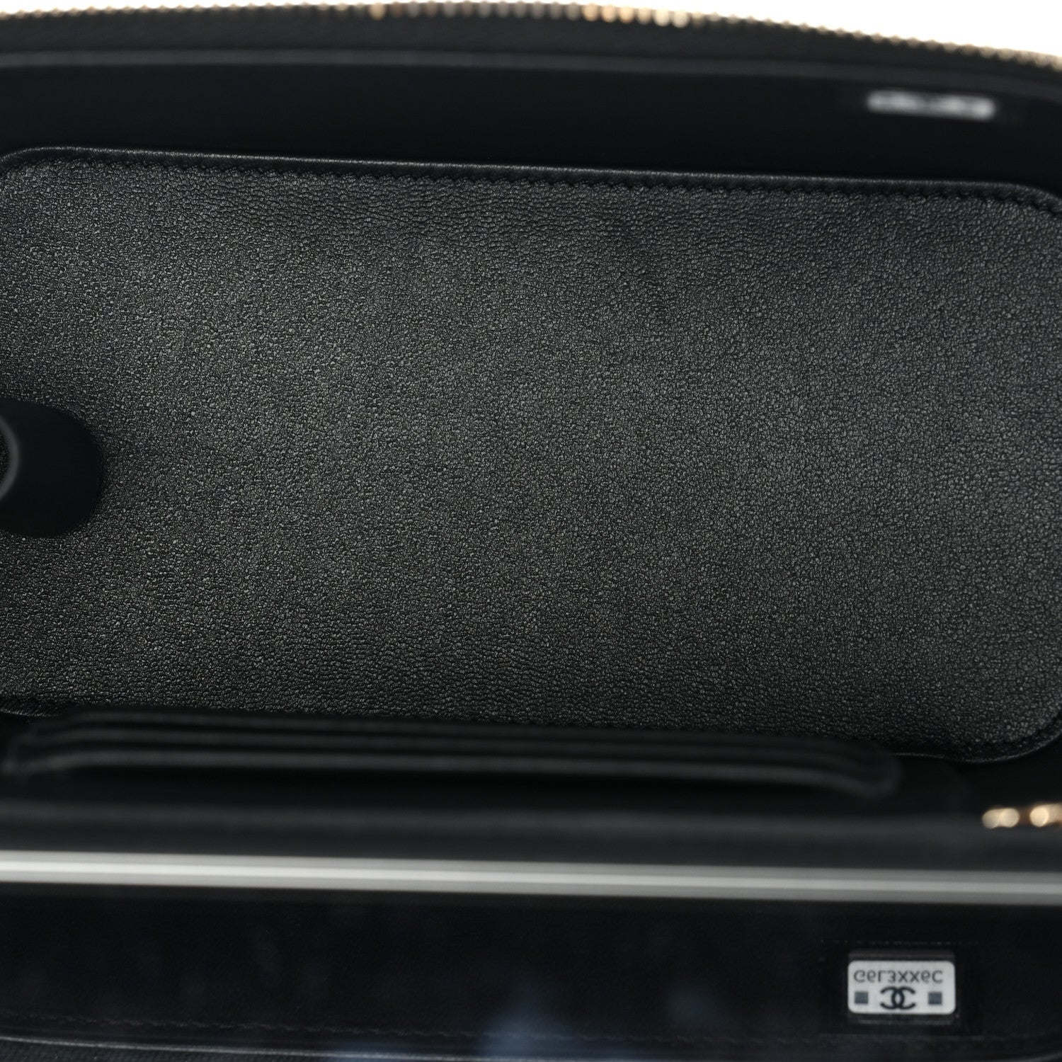 Chanel Lambskin Quilted Small Top Handle Vanity Case With Chain Black