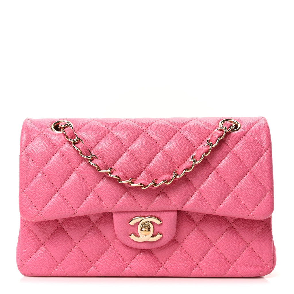 Chanel Caviar Quilted Small Double Flap Pink